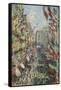 The Rue Montorgueil in Paris, Celebration of June 30, 1878, 1878-Claude Monet-Framed Stretched Canvas