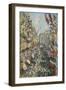 The Rue Montorgueil in Paris, Celebration of June 30, 1878, 1878-Claude Monet-Framed Giclee Print