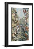 The Rue Montorgueil in Paris Celebration of June 30, 1878-Claude Monet-Framed Giclee Print