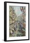 The Rue Montorgueil in Paris Celebration of June 30, 1878-Claude Monet-Framed Giclee Print