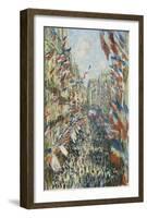 The Rue Montorgueil in Paris Celebration of June 30, 1878-Claude Monet-Framed Giclee Print