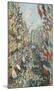 The Rue Montorgueil in Paris Celebration of June 30, 1878-Claude Monet-Mounted Giclee Print