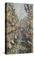 The Rue Montorgueil in Paris Celebration of June 30, 1878-Claude Monet-Stretched Canvas