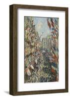 The Rue Montorgueil in Paris Celebration of June 30, 1878-Claude Monet-Framed Art Print
