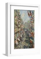 The Rue Montorgueil in Paris Celebration of June 30, 1878-Claude Monet-Framed Art Print