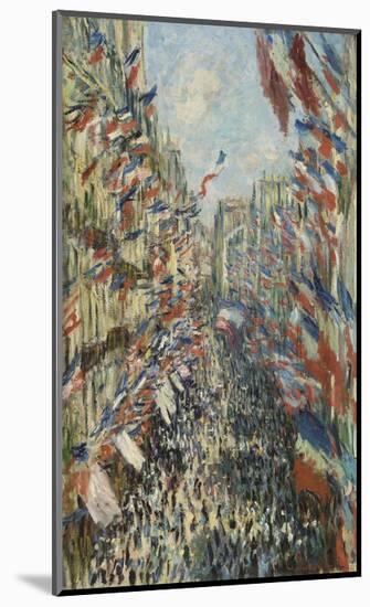 The Rue Montorgueil in Paris Celebration of June 30, 1878-Claude Monet-Mounted Art Print