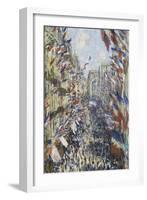 The Rue Montorgueil in Paris, Celebration of June 30, 1878-Claude Monet-Framed Giclee Print