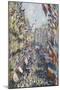 The Rue Montorgueil in Paris, Celebration of June 30, 1878-Claude Monet-Mounted Giclee Print