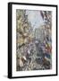 The Rue Montorgueil in Paris, Celebration of June 30, 1878-Claude Monet-Framed Giclee Print