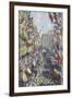 The Rue Montorgueil in Paris, Celebration of June 30, 1878-Claude Monet-Framed Giclee Print