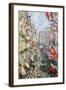 The Rue Montorgueil, Paris, Celebration of June 30, 1878-Claude Monet-Framed Giclee Print