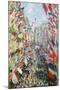 The Rue Montorgueil, Paris, Celebration of June 30, 1878-Claude Monet-Mounted Giclee Print