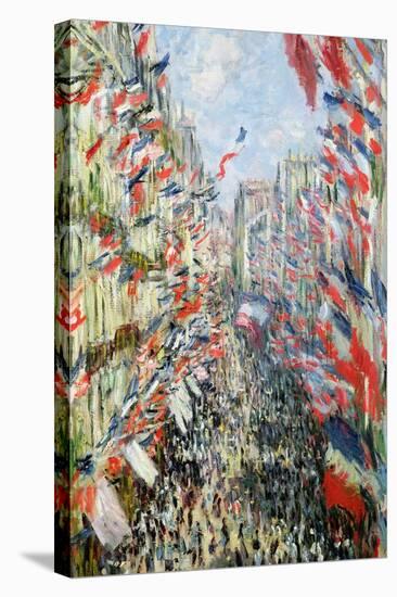 The Rue Montorgueil, Paris, Celebration of June 30, 1878-Claude Monet-Stretched Canvas