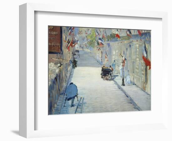 The Rue Mosnier in Paris Decorated with Flags, 1878-Edouard Manet-Framed Giclee Print