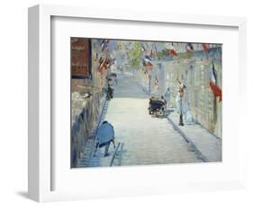 The Rue Mosnier in Paris Decorated with Flags, 1878-Edouard Manet-Framed Giclee Print