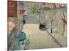 The Rue Mosnier with Flags-Edouard Manet-Stretched Canvas