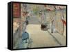 The Rue Mosnier with Flags-Edouard Manet-Framed Stretched Canvas