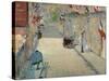 The Rue Mosnier with Flags-Edouard Manet-Stretched Canvas