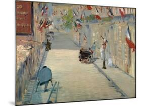 The Rue Mosnier with Flags-Edouard Manet-Mounted Giclee Print