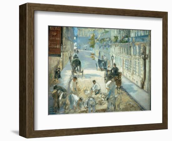 The Rue Mosnier with Pavers, 1878-Edouard Manet-Framed Giclee Print