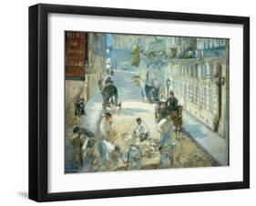 The Rue Mosnier with Pavers, 1878-Edouard Manet-Framed Giclee Print