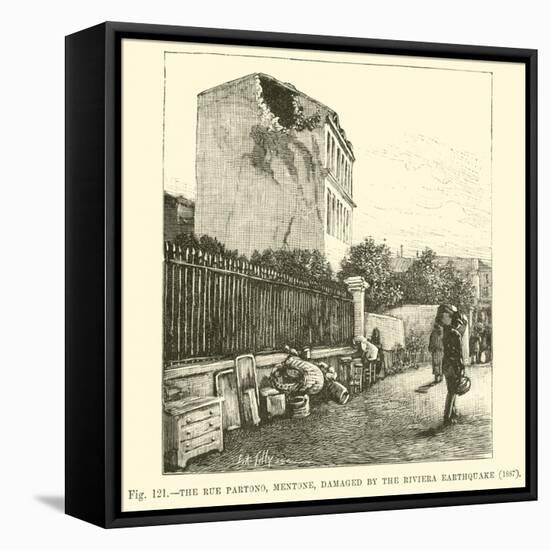 The Rue Partono, Mentone, Damaged by the Riviera Earthquake, 1887-null-Framed Stretched Canvas