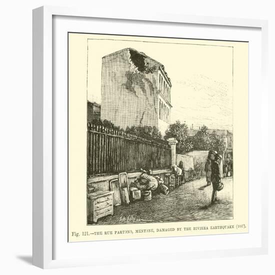 The Rue Partono, Mentone, Damaged by the Riviera Earthquake, 1887-null-Framed Giclee Print