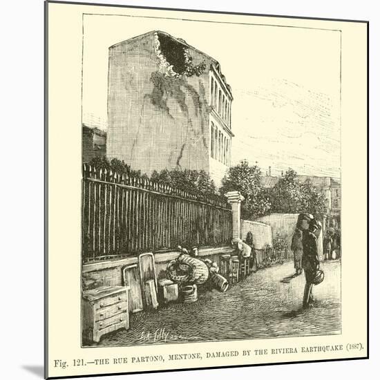 The Rue Partono, Mentone, Damaged by the Riviera Earthquake, 1887-null-Mounted Giclee Print