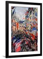 The Rue Saint-Denis, Celebration of June 30, 1878-Claude Monet-Framed Giclee Print