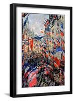 The Rue Saint-Denis, Celebration of June 30, 1878-Claude Monet-Framed Giclee Print