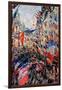 The Rue Saint-Denis, Celebration of June 30, 1878-Claude Monet-Framed Giclee Print