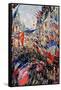 The Rue Saint-Denis, Celebration of June 30, 1878-Claude Monet-Framed Stretched Canvas