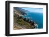 The rugged coastline of Big Sur, California. With wisps of fog floating into the hills.-Sheila Haddad-Framed Photographic Print