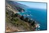 The rugged coastline of Big Sur, California. With wisps of fog floating into the hills.-Sheila Haddad-Mounted Photographic Print