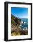 The rugged coastline of Big Sur with wisps of fog drifting into the hills.-Sheila Haddad-Framed Photographic Print