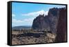 The rugged Smith Rock State Park in central Oregon's High Desert, near Bend, Oregon, United States -Martin Child-Framed Stretched Canvas