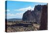 The rugged Smith Rock State Park in central Oregon's High Desert, near Bend, Oregon, United States -Martin Child-Stretched Canvas