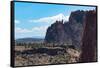 The rugged Smith Rock State Park in central Oregon's High Desert, near Bend, Oregon, United States -Martin Child-Framed Stretched Canvas