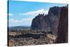 The rugged Smith Rock State Park in central Oregon's High Desert, near Bend, Oregon, United States -Martin Child-Stretched Canvas