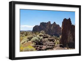 The rugged Smith Rock State Park in central Oregon's High Desert, near Bend, Oregon, United States -Martin Child-Framed Photographic Print