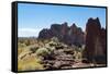 The rugged Smith Rock State Park in central Oregon's High Desert, near Bend, Oregon, United States -Martin Child-Framed Stretched Canvas