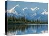 The Rugged Snow-Covered Peaks of the Alaska Range and Shore of Wonder Lake-Howard Newcomb-Stretched Canvas