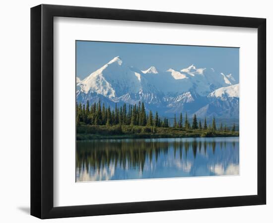 The Rugged Snow-Covered Peaks of the Alaska Range and Shore of Wonder Lake-Howard Newcomb-Framed Photographic Print