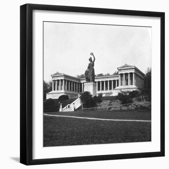 The Ruhmeshalle and Bavaria Statue, Munich, Germany, C1900-Wurthle & Sons-Framed Photographic Print