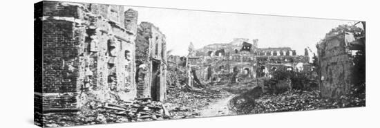 The Ruined Town and Church Bell Tower of Albert, Somme, France, August 1918-null-Stretched Canvas