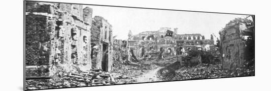 The Ruined Town and Church Bell Tower of Albert, Somme, France, August 1918-null-Mounted Giclee Print