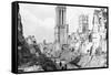 The Ruins and Cathedral of Caen, Normandy, France, C1944-null-Framed Stretched Canvas