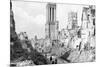 The Ruins and Cathedral of Caen, Normandy, France, C1944-null-Mounted Giclee Print