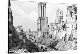 The Ruins and Cathedral of Caen, Normandy, France, C1944-null-Stretched Canvas