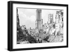 The Ruins and Cathedral of Caen, Normandy, France, C1944-null-Framed Giclee Print